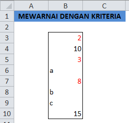 Mewarnai huruf dengan kriteria